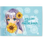 Альбом для рисования Lamark «Подсолнухи», А5, 12 л., на скобе, 205х145 мм, блок - офсет 100 г/м