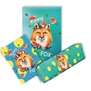 Набор подарочный Lamark «Лиса с арбузами»: скетчбук, блокнот с ручкой, косметичка