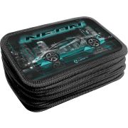 Пенал Lamark Neon Car, 3 отделения, 125х205х55 мм, ламинированный картон, три молнии