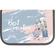 Пенал Lamark SMART POCKET «Best Vacation», 1 отделение, на 14 предметов, 130х200х20 мм, откидной карман для смартфона внутри