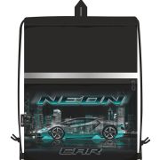 Сумка для сменной обуви Lamark «Neon Car», 33х42 см, на шнурке, карман на молнии, полноцв. печать на кармане, светоотр. лента, ручка-петля