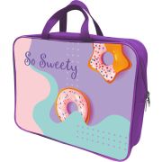 Папка-портфель Lamark «So Sweety», А4, 1 отделение, на молнии, с ручками, карман внутри, усиленное дно, печать по ткани с одной стороны