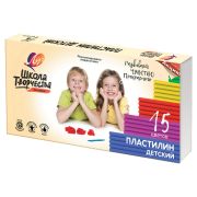 Пластилин классический ЛУЧ «Школа творчества», 15 цветов, 300 г, стек, картонная упаковка, 29С 1764-08