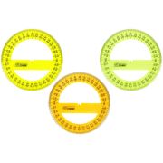 Транспортир 10 см, 360 градусов, пластиковый, тонированный, прозрачный, ассорти, ТР41