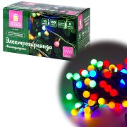 Электрогирлянда-нить комнатная «Шарики» 10 м, 100 LED, мультицветная 220 V, контроллер, ЗОЛОТАЯ СКАЗКА, 591102