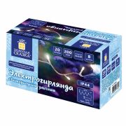 Электрогирлянда-нить уличная «Стандарт» 20 м, 200 LED, холодный белый, 220 V, контроллер, ЗОЛОТАЯ СКАЗКА, 591293