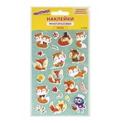 Наклейки зефирные «Лисята», многоразовые, 10х15 см, ЮНЛАНДИЯ, 661786