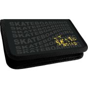 Пенал Lamark SkateBoard black, 1 отделение, на 17 предметов, 115х205х30 мм, на молнии, покрытие Soft touch