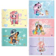 Альбом для рисования Lamark серия «Милашки-аниме», А5, 12 л., на скобе, 205х145 мм, блок - офсет 100 г/м