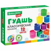 Гуашь BRAUBERG KIDS «NEW», 12 цветов по 10 мл, 192368