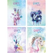 Тетрадь общая Lamark «Aquarelle» А5, 80 л., на склейке, 148х210 мм, клетка, матовый лак Drip-off, выб.лак, 4 дизайна в блоке