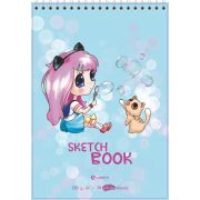 Скетчбук «Мыльные пузыри» А5, 30 л., 120 г/м2, блестки,  уф-лак, твердая подложка, спираль сверху