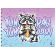 Альбом для рисования 40л. на гребне «Сластена Енот», выб. уф-лак, блок- офсет 100г/м