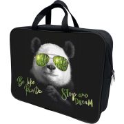 Папка-портфель Lamark «Panda», А4, 1 отделение, на молнии, с ручками, карман внутри, усиленное дно, печать по ткани с одной стороны