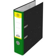 Папка-регистратор DOLCE COSTO 75 мм черный мрамор с зеленым корешком, с металлическим кольцом, без металлической окантовки, собранная