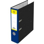 Папка-регистратор DOLCE COSTO 75 мм черный мрамор с синим корешком, с металлическим кольцом, без металлической окантовки, собранная