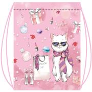 Cумка для сменной обуви Lamark «Fashion Cat», на шнурке, 41х49 cм, полноцветная печать на лицевой стороне