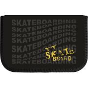 Пенал Lamark SMART Content «SkateBoard black» на одно отделение, 140х210х40 мм, печать по ткани Премиум, с косметичкой и карманом для смартфона внутри, на 36 предметов
