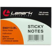 *Бумага для заметок с клеевым краем 76x101 мм, 100 л., голубая пастель