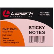 *Бумага для заметок с клеевым краем 76x101 мм, 100 л., розовая пастель