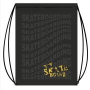 Cумка для сменной обуви Lamark «SkateBoard black», на шнурке, 41х49 cм, полноцветная печать на лицевой стороне