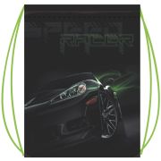 Cумка для сменной обуви Lamark «Speed Racer black», на шнурке, 41х49 cм, полноцветная печать на лицевой стороне