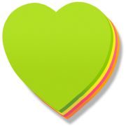 Бумага для заметок с клеевым краем фигурная Сердце 100 листов, 4 цвета неон