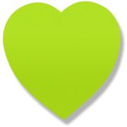 Бумага для заметок с клеевым краем фигурная Сердце неон зеленая 50 листов