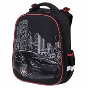 Ранец BRAUBERG PREMIUM, 2 отделения, с брелком, «City car», LED ЛАМПОЧКИ, 38х29х16 см, 271356