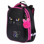 Ранец BRAUBERG SHINY, 2 отделения, с брелоком, «Glad to be cat», 38х28х14 см, 271382