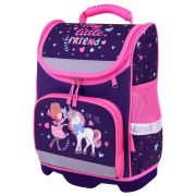 Ранец ЮНЛАНДИЯ WISE, 1 отделение, 3 кармана, устойчивое дно, «Little friends», 37x29х15 см, 271397