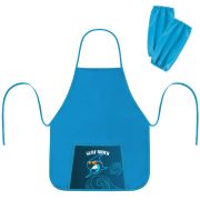 Фартук с нарукавниками для уроков труда ПИФАГОР, 1 карман, 44x55 см, «Shark Attack», 271641