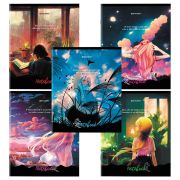 Тетрадь А5 48л. BRAUBERG скоба, клетка, обложка картон, «Anime Girls» (микс в спайке), 404367