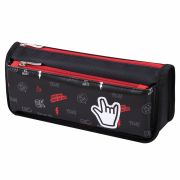 Пенал мягкий ЮНЛАНДИЯ, 2 отделения, полиэстер, «Cool vibes», черный, 21х9х6 см, 271573