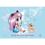 Альбом для рисования 24л. на склейке «Мыльные пузыри», выборочный уф-лак, блок - офсет 100г/м