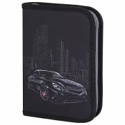 Пенал BRAUBERG, 1 отделение, 1 откидная планка, полиэстер, 21х14 см, «Night Car», 271522