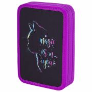 Пенал BRAUBERG, 2 отделения, полиэстер, 21х14 см, «Magic Cat», 271542