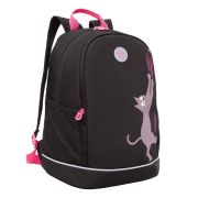 Рюкзак GRIZZLY школьный, жесткая спинка, 2 отделения, для девочек, «CAT», 38х28х18 см, RG-363-11/1