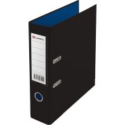 Папка-регистратор Lamark PVC 75мм 2-х стороннее покрытие, черный/синий, металлическая окантовка, карман, собранная
