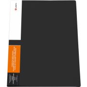 Папка 2 кольца диаметром 35 мм, корешок 42 мм, карман на корешке с индексной вставкой, карман внутри, 0,70 мм, черная