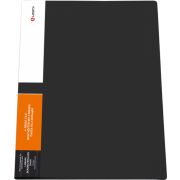 Папка 4 кольца диаметром 25 мм, корешок 32 мм, карман на корешке с индексной вставкой, 0,60 мм, черная