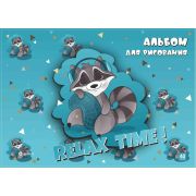 Альбом для рисования 40л. на склейке «Relax Time», выборочный уф-лак, блок - офсет 100г/м