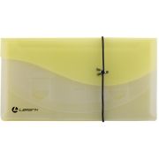 Папка на резинке КАСКАДНАЯ, 4 отделения, 0,40 мм, DL, прозрачная/желтая