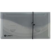 Папка на резинке КАСКАДНАЯ, 4 отделения, 0,40 мм, DL, прозрачная/серая