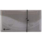 Папка на резинке КАСКАДНАЯ, 4 отделения, 0,40 мм, DL, прозрачная/черная