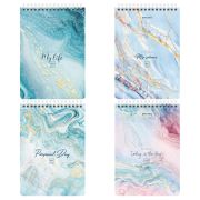 Блокнот А5 (146х206 мм), 60 л., гребень, картон, клетка, BRAUBERG, «Мрамор», 114360