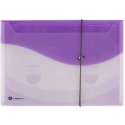 Папка на резинке КАСКАДНАЯ, 4 отделения, 0,40 мм, А4 прозрачная/лиловая
