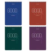 Блокнот А5 (146х206 мм), 80 л., гребень, картон, жесткая подложка, клетка, BRAUBERG, «Good Luck», 114384