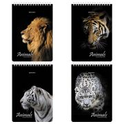 Блокнот А5 (146х206 мм), 80 л., гребень, картон, жесткая подложка, клетка, BRAUBERG, «Хищники», 114385