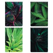 Блокнот А5 (146х206 мм), 80 л., гребень, картон, жесткая подложка, клетка, BRAUBERG, «Растения», 114388